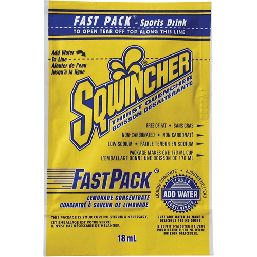 Sqwincher&reg; Boisson de r&eacute;hydratation Fast Pack, Emballage-portion, Limonade Action Paper