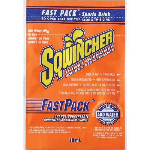 Sqwincher&reg; Boisson de r&eacute;hydratation Fast Pack, Emballage-portion, Orange Action Paper