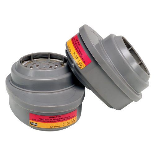 Cartouches pour respirateurs Advantage, Cartouche gaz/vapeur, Vapeurs organiques/Gaz acides/P100 Action Paper