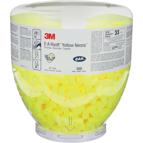 E-A-Rsoft Yellow Neons Earplugs, Bulk - Canister Action Paper