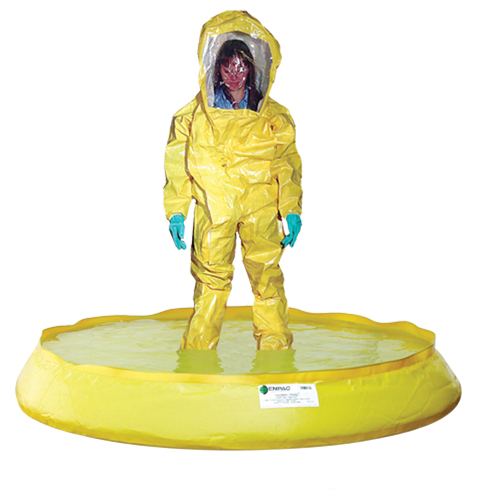 HazMat Pool With Drain, 74" dia., 100 US gal. Capacity Action Paper