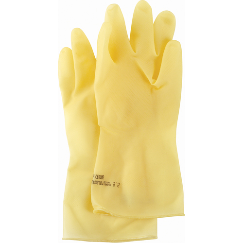 Featherweight Plus Gloves, Size Large/9, 13" L, Rubber Latex, 17-mil Action Paper