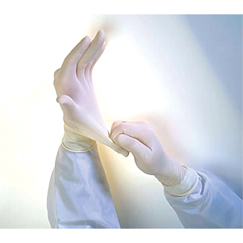 QRP Qualatex&reg; Miracle Grip Examination Gloves, Medium, Latex, 6-mil, Powder-Free, White Action Paper