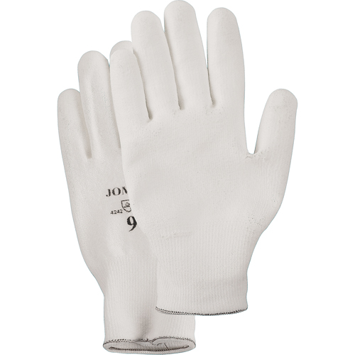 Gants enduit &agrave; paume tricot&eacute;e blanc, Taille Petit/7, Rev&ecirc;tement Polyur&eacute;thane, Enveloppe en PEHP, EN 388 niveau 2 Action Paper