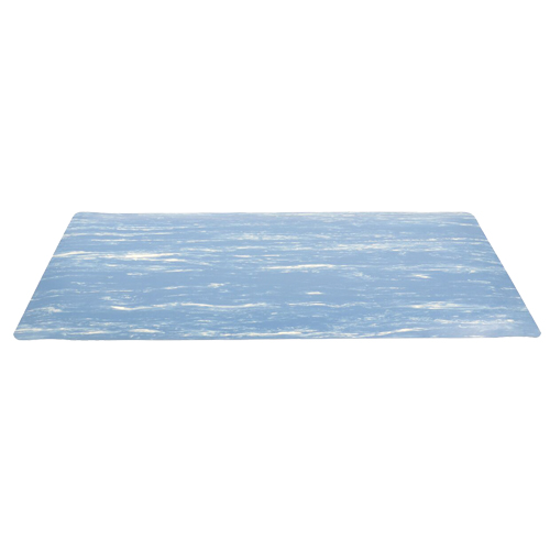 Tapis &agrave; surface marbr&eacute; Sof-Tyle Grande No 970, Lisse, 4' x 72' x 1", Bleu, Caoutchouc Action Paper