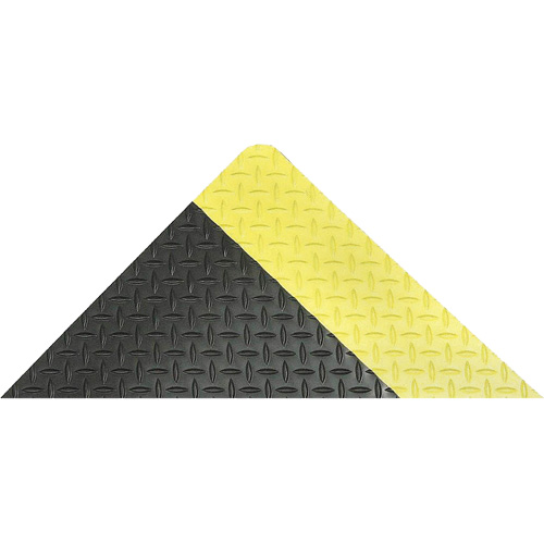 Tapis antifatigue ergonomique Saddle Trax, Losange, 2' x 3' x 1", Noir/Jaune, Vinyle Action Paper
