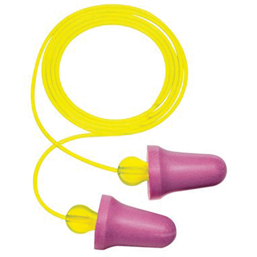 Bouchons d'oreilles en mousse sans contact E-A-R, Paire - Sac en poly, Avec cordon Action Paper
