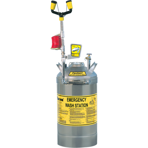 Self-Contained Eyewash Station, Pressurized, 13 gal. Capacity, Meets ANSI Z358.1 Action Paper