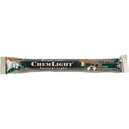 B&acirc;tons de s&eacute;curit&eacute; luminescents Cyalume 6", Vert, Dur&eacute;e 12 h Action Paper