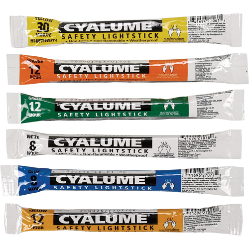 B&acirc;tons de s&eacute;curit&eacute; luminescents Cyalume 6", Vert, Dur&eacute;e 12 h Action Paper