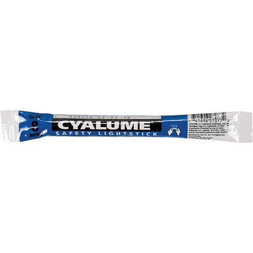 B&acirc;tons de s&eacute;curit&eacute; luminescents Cyalume 6", Bleu, Dur&eacute;e 8 h Action Paper