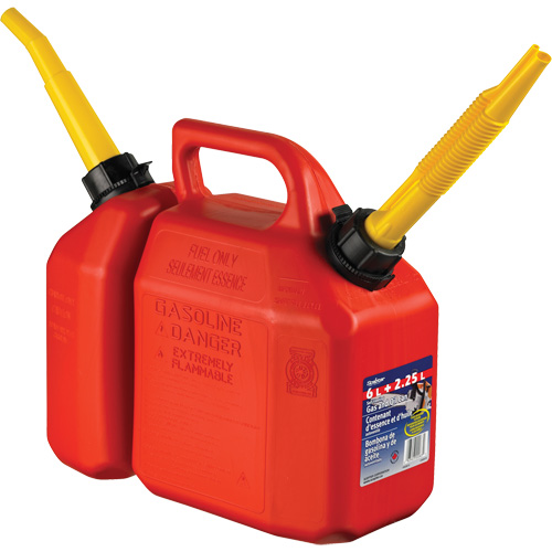 Combo Jerry Can Gasoline/Oil, 2.17 US Gal/8.25 L, Red, CSA Compliant/ULC Action Paper