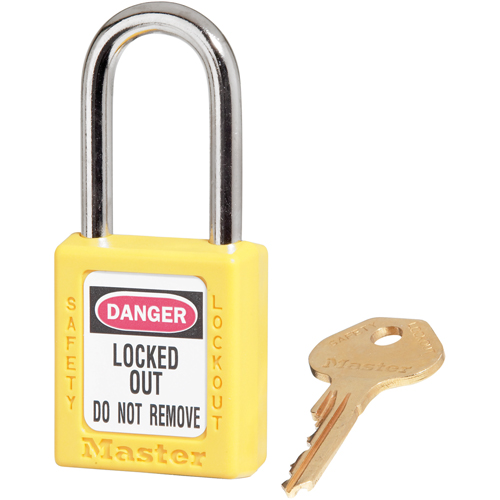 Zenex Padlocks, Safety Padlock, Keyed Different, Thermoplastic, 1-1/2" Width Action Paper