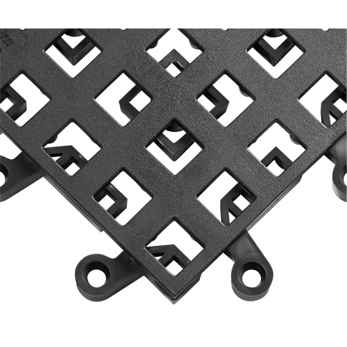 ErgoDeck&reg; Mat No. 560, PVC, 1-1/2' W x 1-1/2' L, 7/8" Thick, Black Action Paper