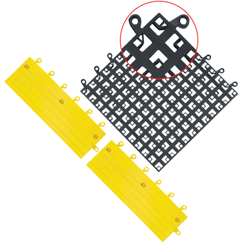 ErgoDeck&reg; Mat No. 560, PVC, 1-1/2' W x 1-1/2' L, 7/8" Thick, Black Action Paper