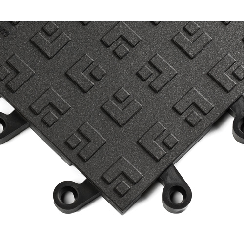 ErgoDeck&reg; Ergonomic Flooring System No. 562, PVC, 1-1/2' W x 1-1/2' L, 7/8" Thick, Black Action Paper