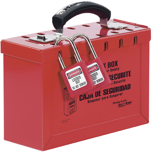 Latch Tight Portable Group Lock Box, Red Action Paper