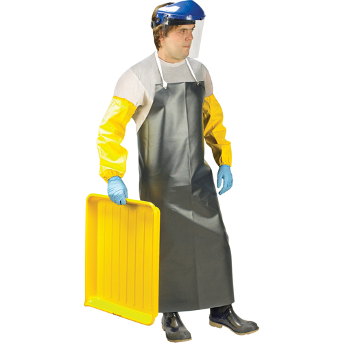 Heavy-Duty Apron, Nitrile/Polyester, 48" L x 35" W, Black Action Paper