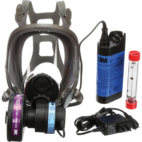 Appareils de protection respiratoire (APR) &agrave; &eacute;puration d'air motoris&eacute; port&eacute;s sur le visage Powerflow, Respirateur &agrave; masque, Pile NiCd Action Paper
