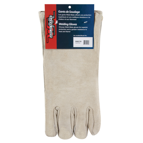 Gants de soudeur de premi&egrave;re qualit&eacute;, Cuir de vache refendu, Taille Grand Action Paper