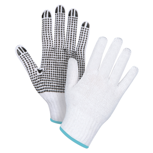 Dotted String Knit Gloves, Poly/Cotton, Single Sided, 7 Gauge, X-Large Action Paper
