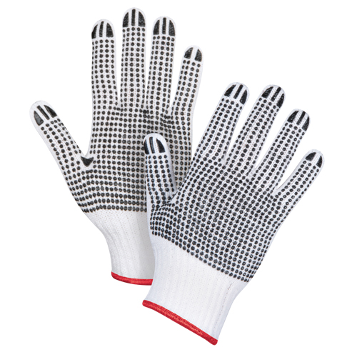 Double-Sided Dotted String Knit Gloves, Poly/Cotton, Double Sided, 7 Gauge, Small Action Paper