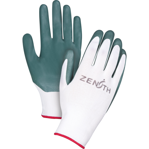 Gants enduits confortables de premi&egrave;re qualit&eacute;, 8/Moyen, R&ecirc;vetement Nitrile, Calibre 13, Enveloppe en Polyester Action Paper