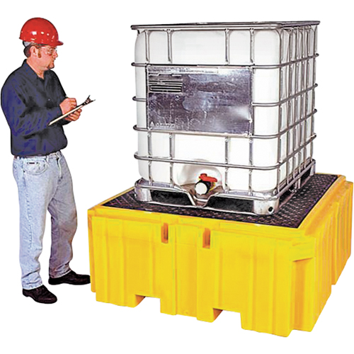 IBC Spill Pallet Plus&reg; Without Drain, 365 US gal. Spill Capacity, 62" x 62" x 28" Action Paper