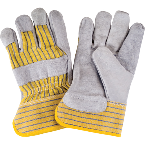 Gants d'ajusteur de premi&egrave;re qualit&eacute;, Grand, Paume en Cuir de vache refendu, Doublure en Coton Action Paper