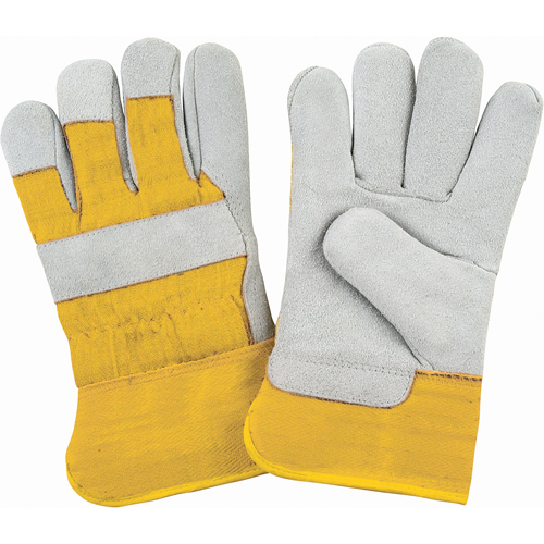 Gants d'ajusteur doubl&eacute;s pour l'hiver de premi&egrave;re qualit&eacute;, Moyen, Paume en Cuir de vache refendu, Doublure en Molleton de mousse Action Paper