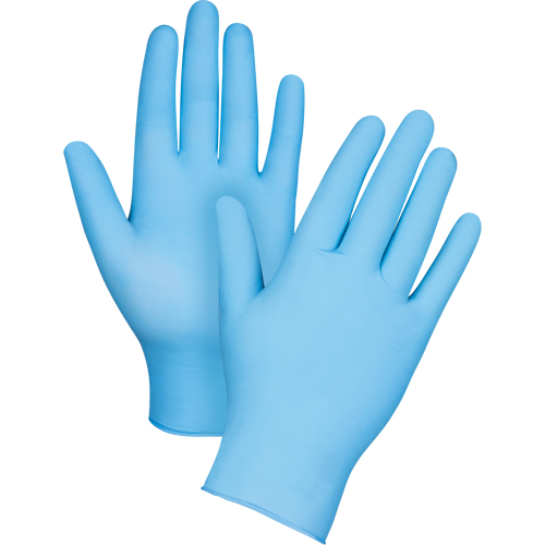 Puncture-Resistant Examination Gloves, Small, Nitrile, 4.5-mil, Powdered, Blue Action Paper