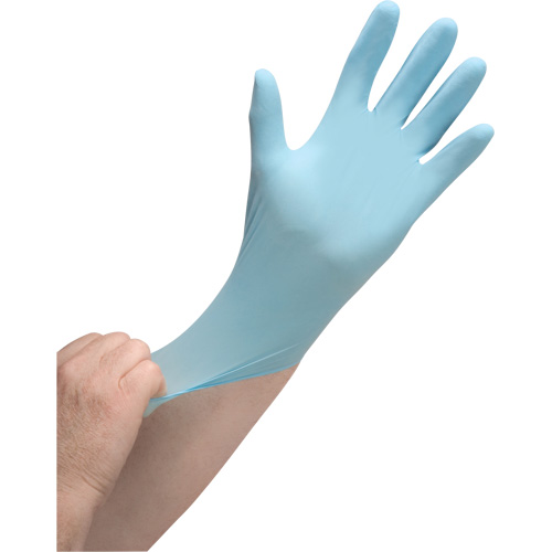 Puncture-Resistant Medical-Grade Disposable Gloves, Small, Nitrile, 3.5-mil, Powder-Free, Blue, Class 2 Action Paper