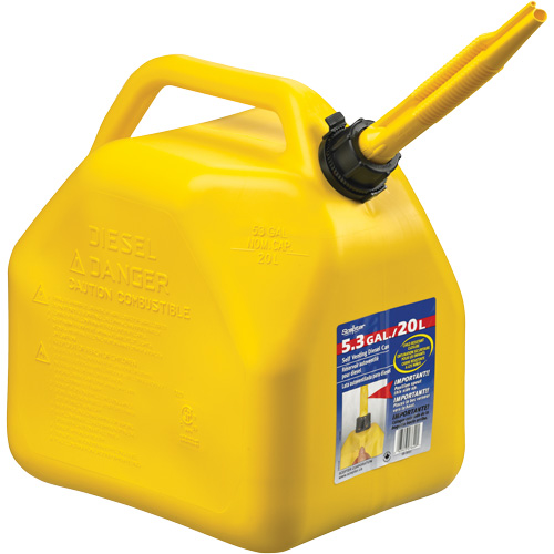 Jerricans, 5,3 gal. US/20,06 L, Jaune, Conformes aux normes CSA/ULC Action Paper