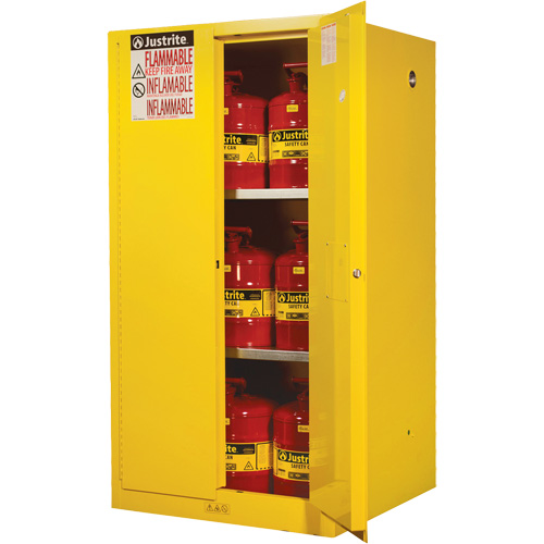 Armoires Sure-Grip EX pour produits inflammables, 60 gal., 2 Porte(s), 34" La x 65" h x 34" p Action Paper