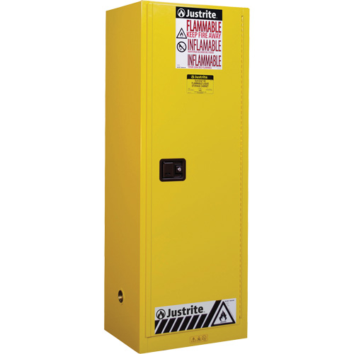 Sure-Grip&reg; EX Slimline Flammable Safety Cabinet, 22 gal., 1 Door, 23.25" W x 65" H x 18" D Action Paper