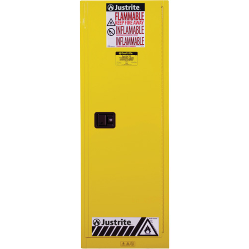 Sure-Grip&reg; EX Slimline Flammable Safety Cabinet, 22 gal., 1 Door, 23.25" W x 65" H x 18" D Action Paper