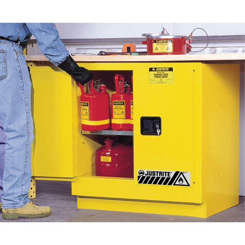Sure-Grip&reg; EX Undercounter Flammable Safety Cabinet, 22 gal., 2 Door, 35" W x 35" H x 22" D Action Paper