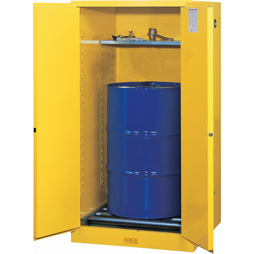 Armoires Sure-Grip EX pour entreposage de barils &agrave; la verticale, Capacit&eacute; de 55 gal. US, Jaune Action Paper