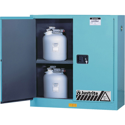 Armoires de s&eacute;curit&eacute; pour acides & produits corrosifs avec doublure ChemCor, 30 gal., 43" x 44" x 18" Action Paper