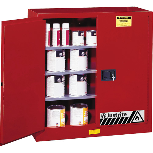 Armoire de s&eacute;curit&eacute; pour la peinture et les encres combustibles EX Sure-Grip, 40 gal., 3 tablettes Action Paper