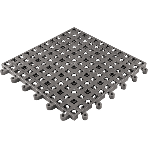 ErgoDeck&reg; General Purpose No. 564 Matting, PVC, 1-1/2' W x 1-1/2' L, 7/8" Thick, Charcoal Action Paper