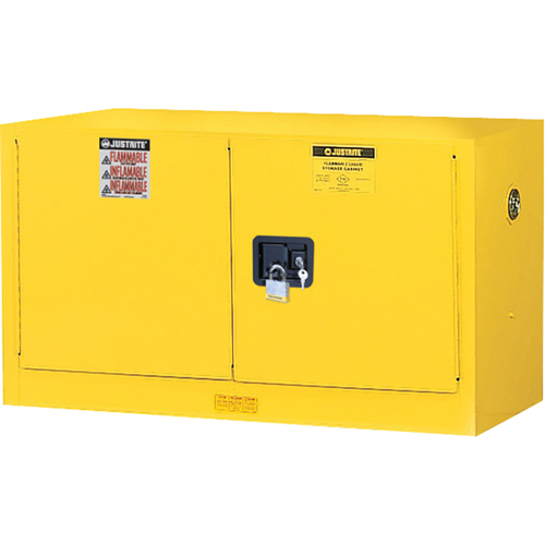 Sure-Grip&reg; EX Wall Mount Flammable Safety Cabinet, 17 gal., 2 Door, 43" W x 24" H x 18" D Action Paper