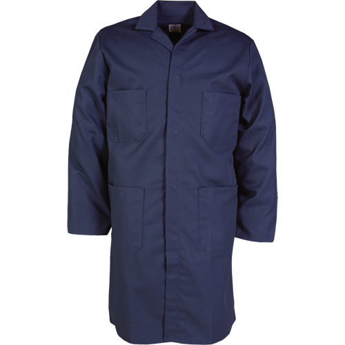 Lab Coat, Poly-Cotton, 46, Navy Blue Action Paper