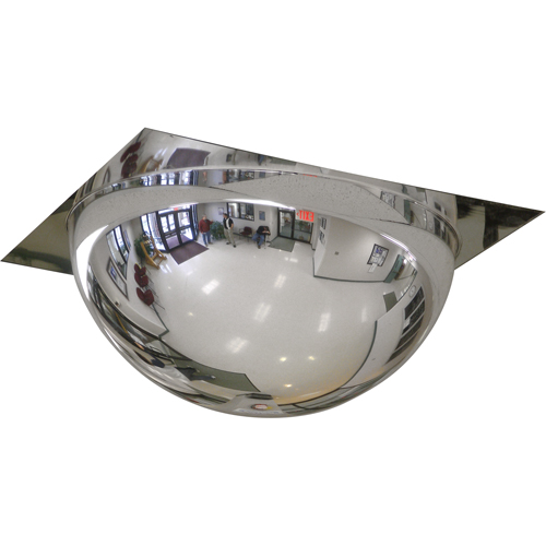 Miroir en d&ocirc;me avec panneau pour plafond suspendu, D&ocirc;me complet, Dessus ouvert, Diam&egrave;tre 24" Action Paper