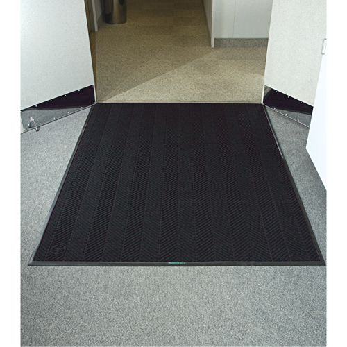 Waterhog&reg; Eco Elite Matting, Wiper/Scraper, 3' x 20' x 3/8", Black Smoke Action Paper
