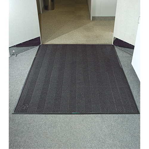 Waterhog&reg; Eco Elite Matting, Wiper/Scraper, 6' x 8' x 3/8", Grey Ash Action Paper