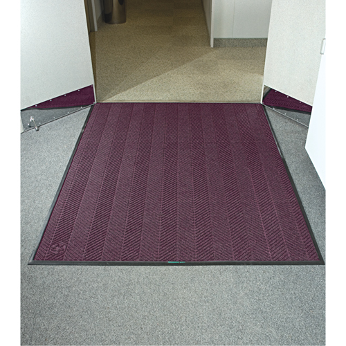 Waterhog&reg; Eco Elite Matting, Wiper/Scraper, 6' x 8' x 3/8", Maroon Action Paper