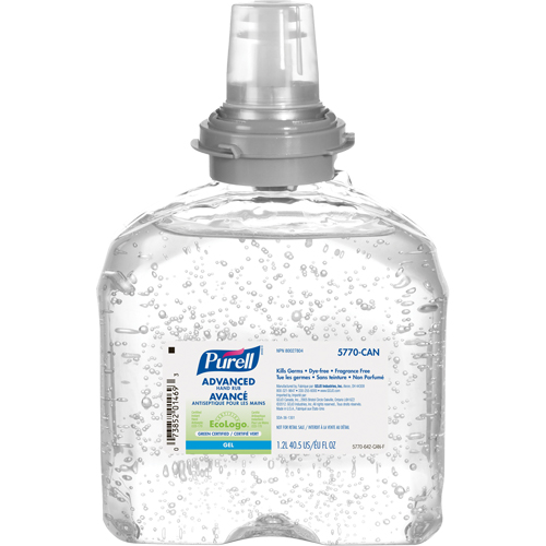 D&eacute;sinfectant pour les mains avanc&eacute; TFX, 1200 ml, Cartouche de recharge, 70 % alcool Action Paper