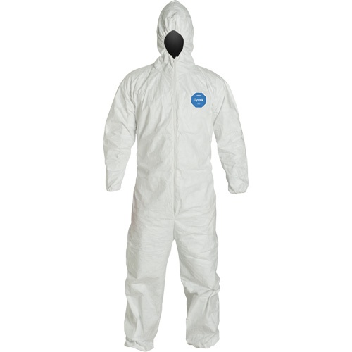 Hooded Coveralls, 4X-Large, White, Tyvek&reg; 400 Action Paper
