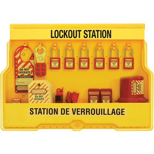Postes de verrouillage &eacute;lectrique, Cadenas Thermoplastique, Capacit&eacute; de 16, Cadenas Compris Action Paper